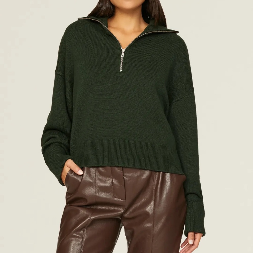 Marissa Webb x RTR Green Quarter Zip Sweater Size: M